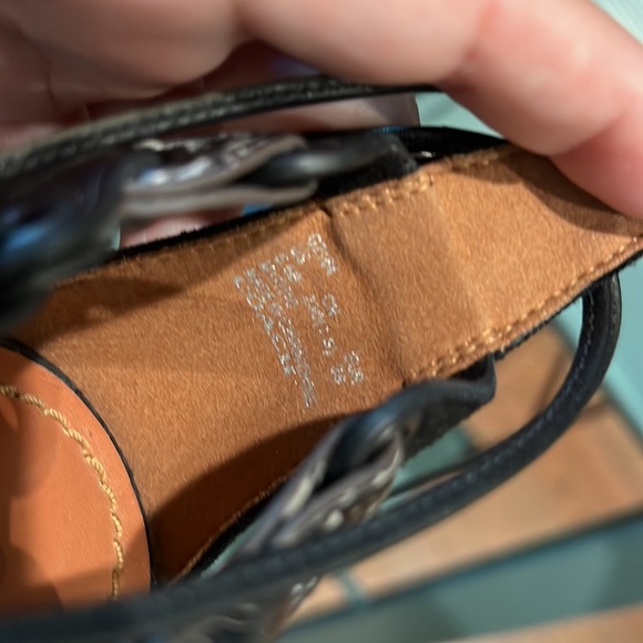 Coach strappy high heels size 5.5; black suede detail; leather upper. - Picture 4 of 6